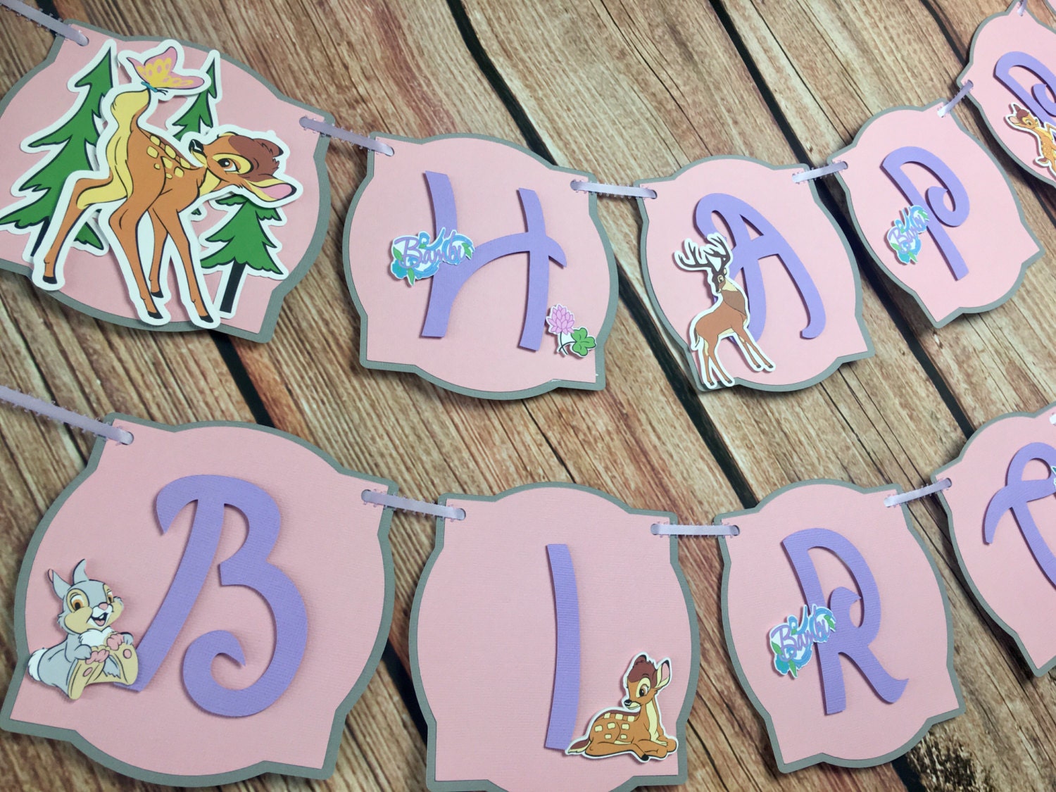 Bambi Personalized Banner/ cake topper/ paper straws ...