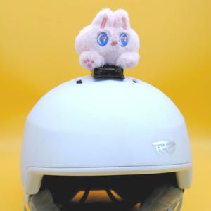 Cat, Bear, Bunny Plush Helmet Accessory: Ski, Bike, Motorcycle, Easy Clip-On, Swap with GoPro/Insta360