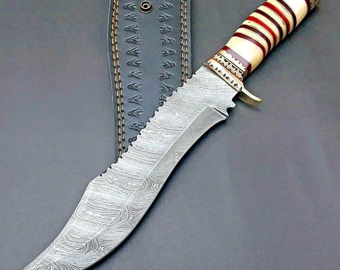 Custom Handmade Bowie Knife – Outdoor Survival Hunting Camping Knife  | Gift for Him |
