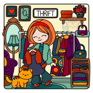 Set 2 of 6 Cozy Girl Coloring Pages Sheets Cute Scenes for Printing and Digital Coloring Cosy Girl Colouring PDF for Adults and Kids