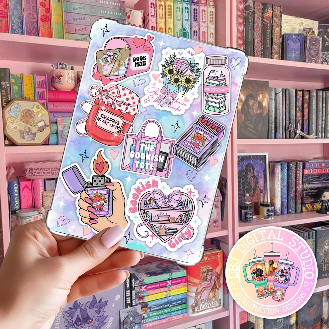 Cute Bookish Stickers - DIGITAL DOWNLOAD Kindle Insert for Clear Cases ...