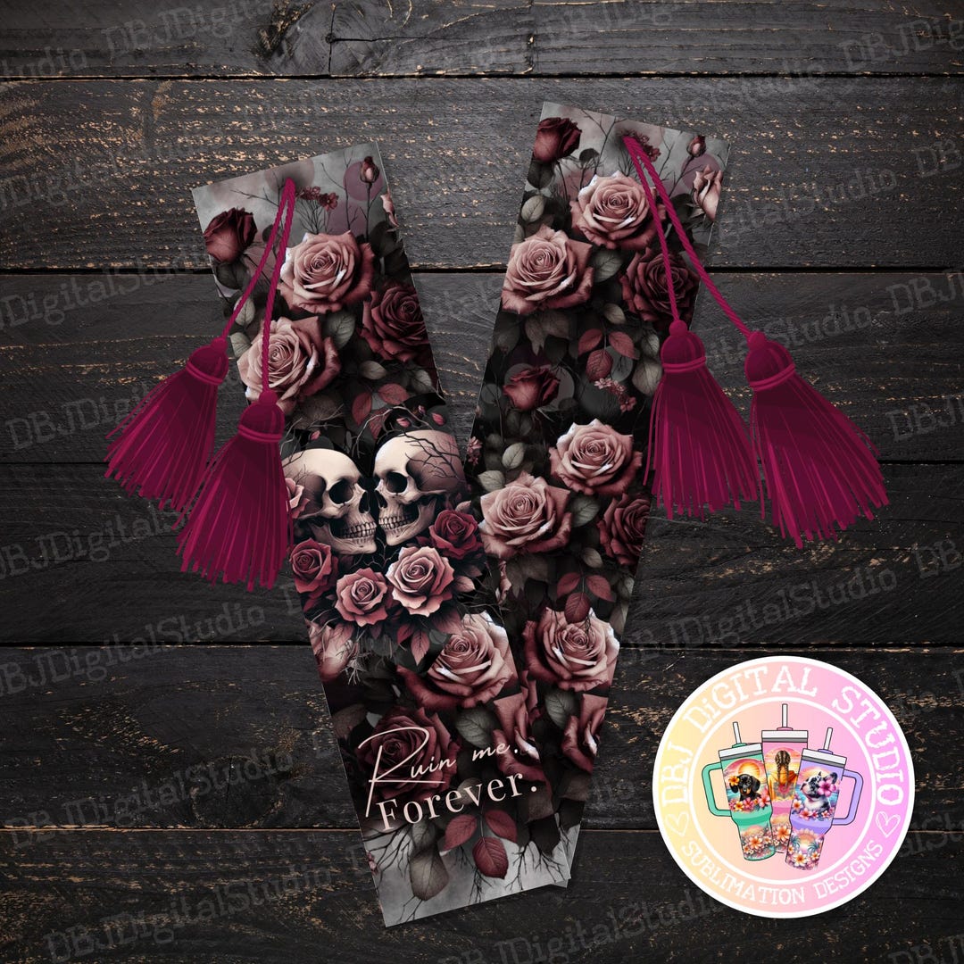 Ruination Bookmark Ruin Me Forever, Dark Romance Bookmark | Front & Back Sublimation ...