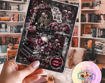 Dark Romance Kindle Insert 2.0 UPDATED VERSION : Bookish Quotes, Paper White (Digital Download, 9 Sizes Available) Gothic Vibes