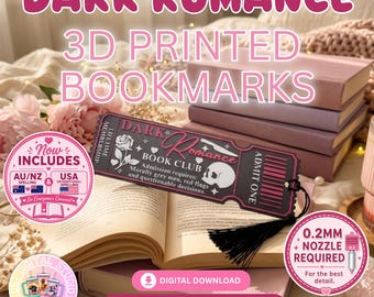 Dark Romance 3D Bookmark STL | 0.2 Nozzle Required | Ams Required | 3MF - STL & OBJ | Digital