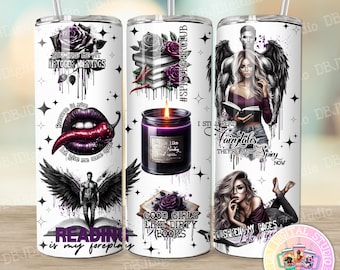 Frases de romance oscuro y picante - Envoltorio para vaso de sublimación digital PNG de 20 oz - Colección Dark Romance