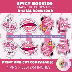 4 diseños de libros picantes con citas - Descarga digital - Marcapáginas magnéticos imprimibles - Hazlo tú mismo - Cricut - Máquinas de corte, ¡LINDO!