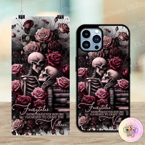 Colección Romance Oscuro “Los cuentos de hadas eran más dulces antes de que aprendiera a desear al villano - Diseño de funda para teléfono con sublimación digital PNG imagen 1