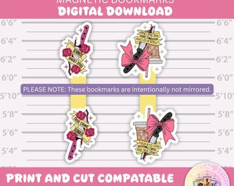 2 diseños inspirados en libros de crímenes reales - Descarga digital - Marcapáginas magnéticos imprimibles - Hazlo tú mismo - Cricut - Máquinas de corte