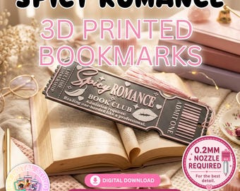 Spicy Romance 3D Bookmark STL | 0.2 Nozzle Required | Ams Required | 3MF - STL & OBJ | Digital