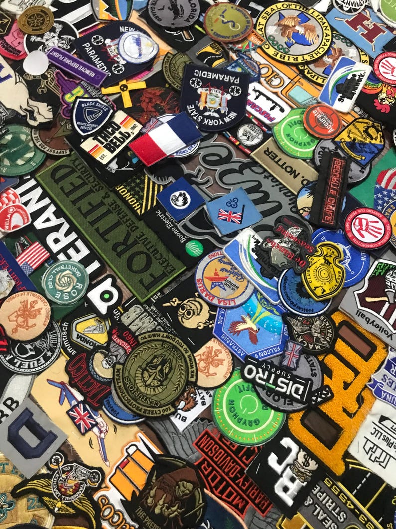 125 Random Embroidered Patches Bundle | Iron On, Sew On, Velcro Backing ...