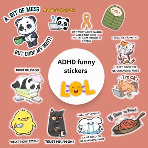 ADHS lustiger Aufkleber|Süßer ADHS Aufkleber|adhd Laptop Aufkleber|adhd lustiger Sarkasmus|ADHS Humor Aufkleber|ADHS Geburtstagsgeschenk|Adhd Geschenkideen