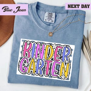 Preppy Kindergarten Shirt Back To School Shirt, Personalized Hello Kinder Tee, Custom Girls 1st Day Of School T-Shirt, Kindergarten Teachera