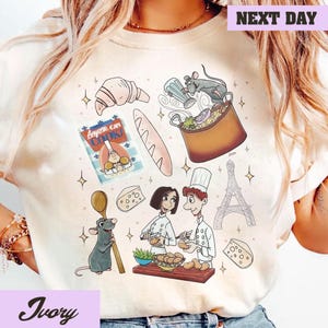 Comfort Color® Ratatouille Le Pettie Chef Culinary Institute I‘m Here To Eat Remy Mouse Chef Festival Disney Couple Matching Shirt