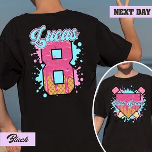 Boys Girls Custom Drip Baseball Back To School Shirt, Personalized Kid Name Tee, Kindergarten First Grade Toddler, 1st Day of School Outfit