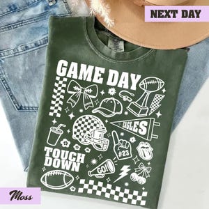 Comfort Colors© Custom Football Shirt With Kids Name & Jersey Number, Football Season Mama Shirt,School Team Shirt,Gift For Football Mom Tee