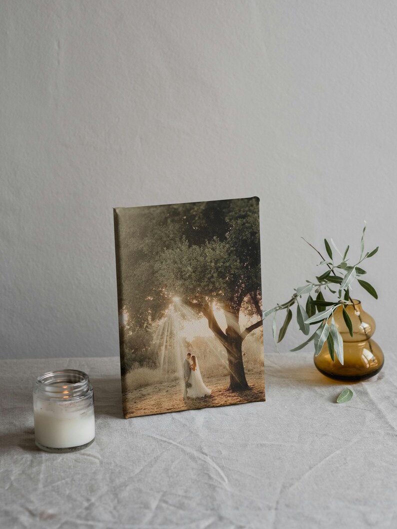 Anpassat fotocanvastryck, personlig canvasväggkonst, stor familjefotocanvas, anpassat bildtryck, bröllopsfotocanvaspresent bild 13