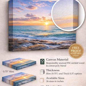 Anpassat fotocanvastryck, personlig canvasväggkonst, stor familjefotocanvas, anpassat bildtryck, bröllopsfotocanvaspresent bild 2