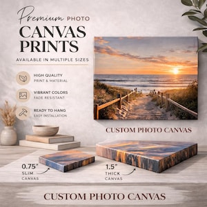 Anpassat fotocanvastryck, personlig canvasväggkonst, stor familjefotocanvas, anpassat bildtryck, bröllopsfotocanvaspresent bild 1