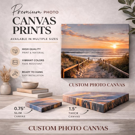 Custom Photo Canvas Print, Personalized Canvas Wall Art, Large Family Photo Canvas, Custom Picture Print, Wedding Photo Canvas Gift