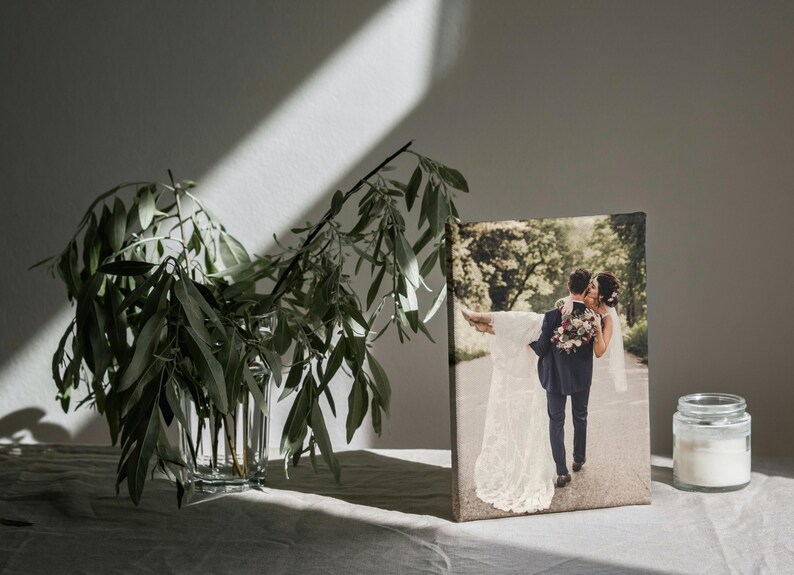 Anpassat fotocanvastryck, personlig canvasväggkonst, stor familjefotocanvas, anpassat bildtryck, bröllopsfotocanvaspresent bild 14