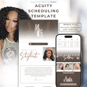 Acuity Scheduling Template, DIY Acuity Booking Site Template, Acuity Site Design, Hair Stylist, Makeup Artist, Lash Tech