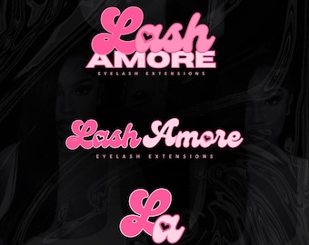 Diseño de logotipo de Pink Lash: Plantillas personalizables para salones de belleza (Canva)