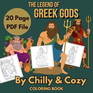 Greek Mythology Coloring Pages PDF – Printable Greek Gods Art for Kids & Adults | Instant Download Digital File