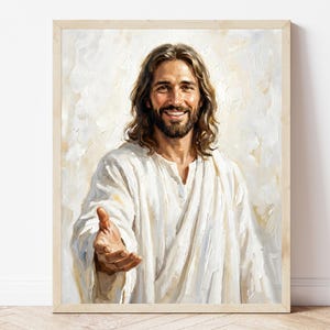 Come Follow Me Jesus Portrait | Christian Wall Art Print | Oil painting of Jesus Christ | Catholic and LDS Artwork (Digital Download)