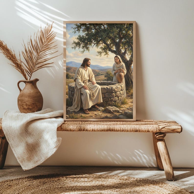 Jesus and the Woman at the Well, the Samaritan Woman, Jesus Living ...