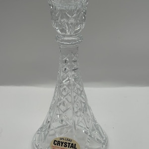 VTG 24%Lead crystal candle stick holder  8” Hx 4” D