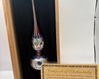 Figura decorativa para la punta del árbol de la serie Thomas Pacino de Vintage Museum, en caja de madera original y certificado de autenticidad, 40 cm de alto.