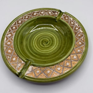 Vintage MCM Italian Ceramic Ashtray made in Italy 8” W  man cave ,  gift , catch all