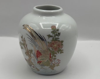 Vintage Japanese Imari Ware Vase, Pheasant Decor