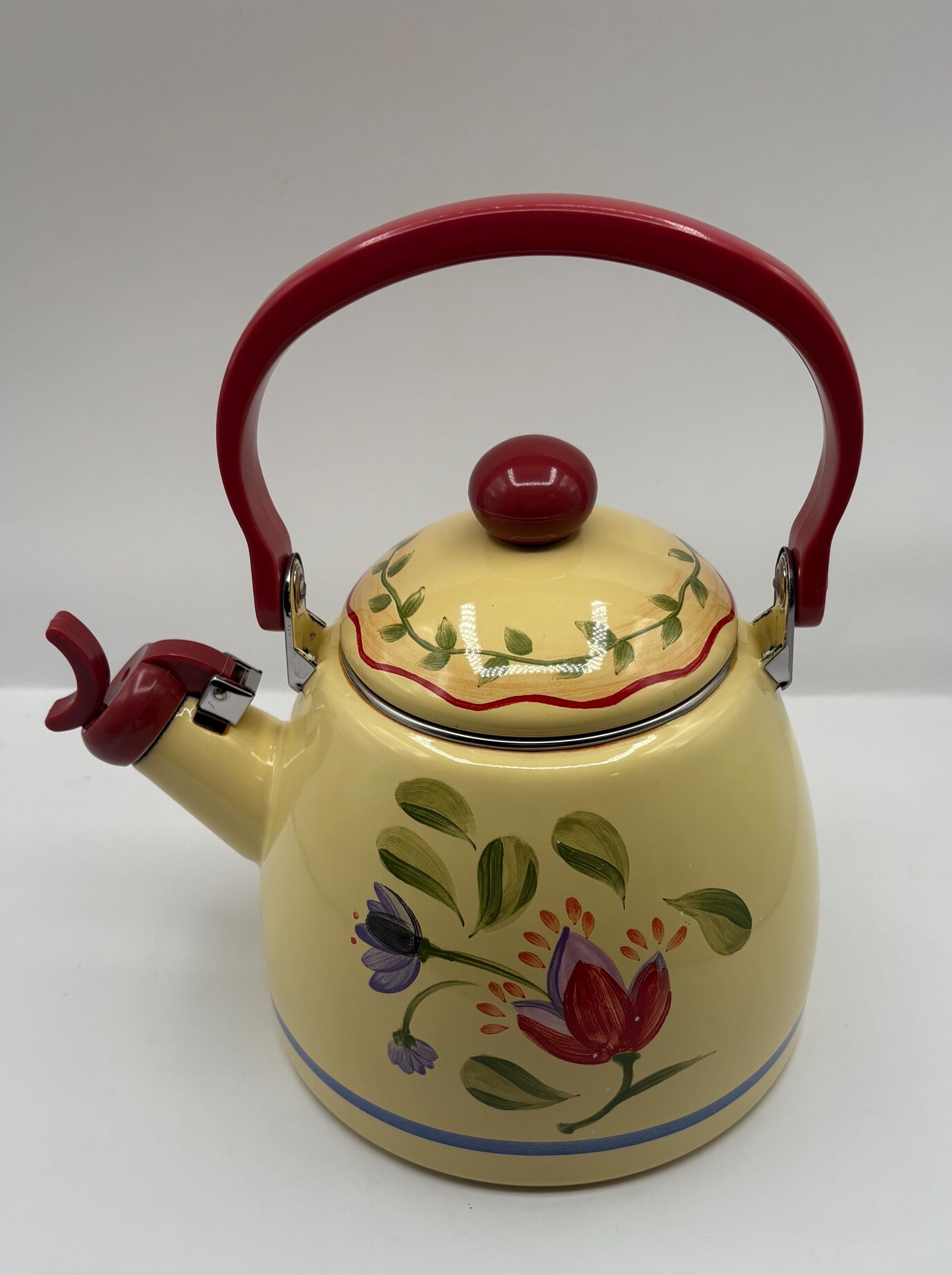 Vintage Pfaltzgraff Napoli Whistle Blowing Kettle , Tea Pot Great
