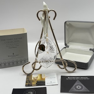 Vintage Waterford Crystal Ornament: Hope for Peace, Times Square Collection
