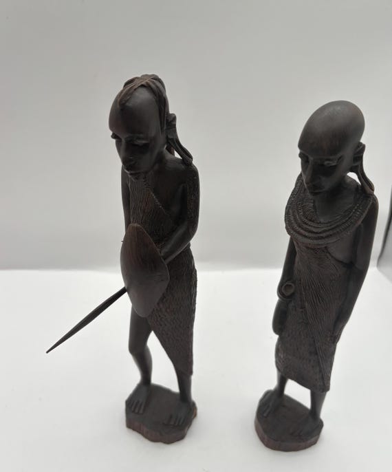 ヴィンテージ黒檀製アフリカ彫刻、東アフリカ、高さ7インチ - Etsy 日本