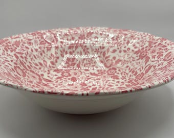 Miska z porcelany chintzware w stylu vintage, wzór kwiatowy w kolorze brudnej róży