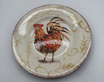 Vintage San Pedro Rooster Plate, 8" Decorative Replacement
