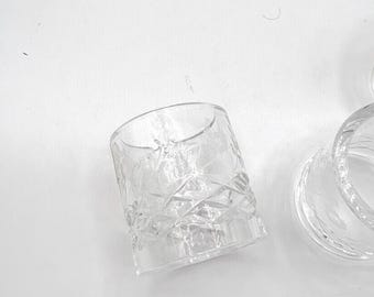lot de (4) ronds de serviette faits main vintage 24 % cristal au plomb fabriqués en Yougoslavie