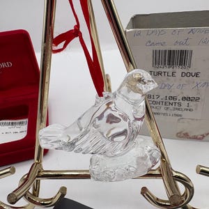 Vintage Waterford Crystal 12 Day of Christmas collect ornament” Turtle Dove” 1.3/4”x 2.1/2”W