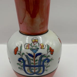 Japanische Vintage Vase mit floralem Design 16,5 cm H
