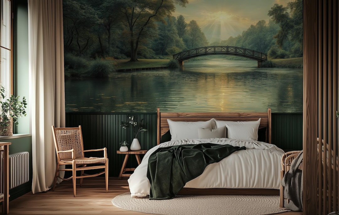 Lake Landscape Peel and Stick Wallpaper Mural for Bedroom living room ...