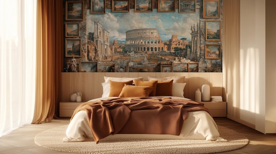 Roman Colosseum Peel and Stick Wallpaper Mural Ancient Rome Wall Art for Bedroom