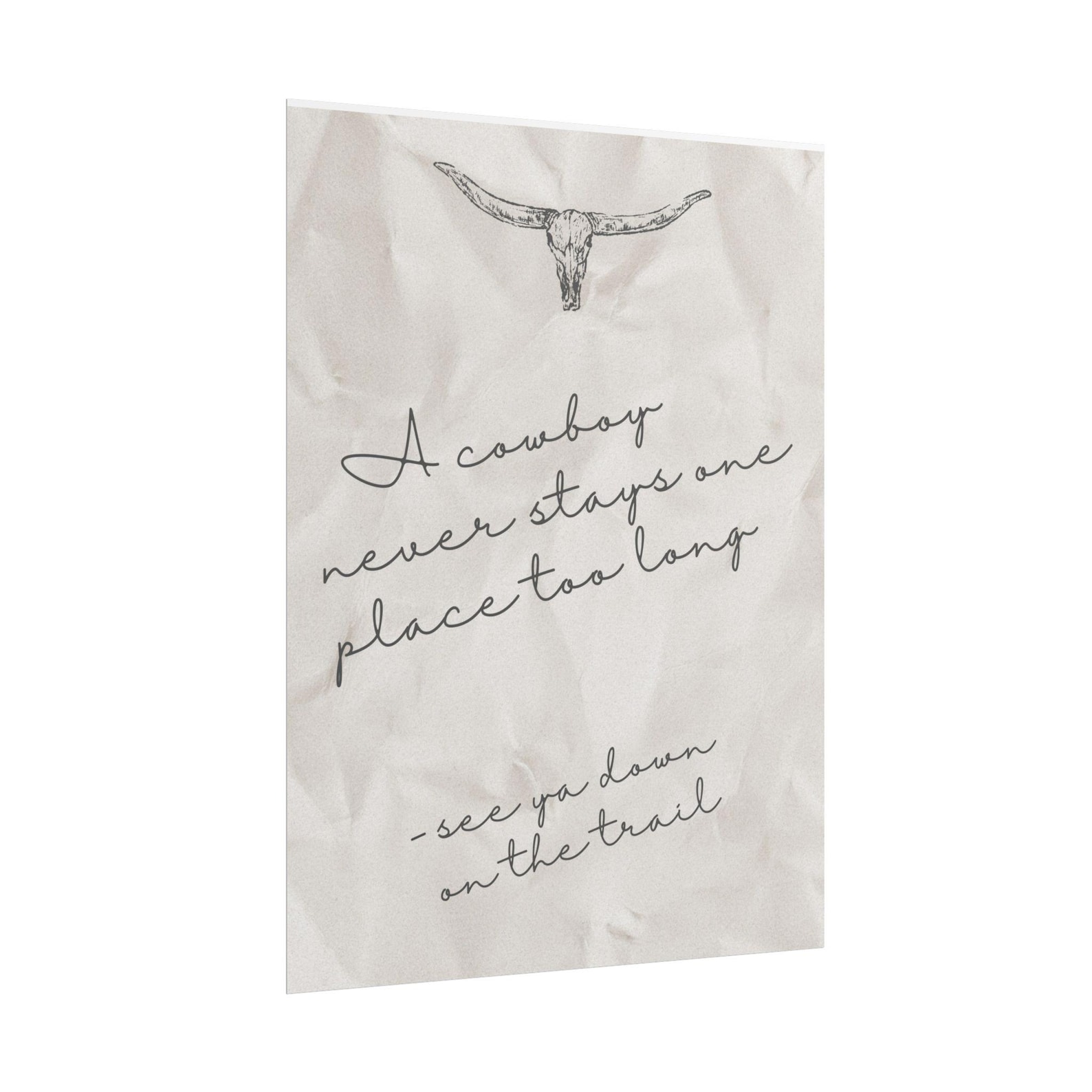 Cowboy Goodbye, Western Country Quote Wall Art Print, Rustic Western ...