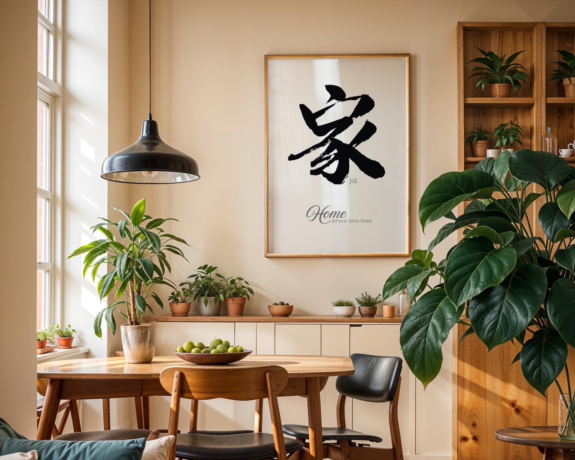 Chinese Calligraphy Art: 家 Home Kanji, Family Zen Decor (digital ...