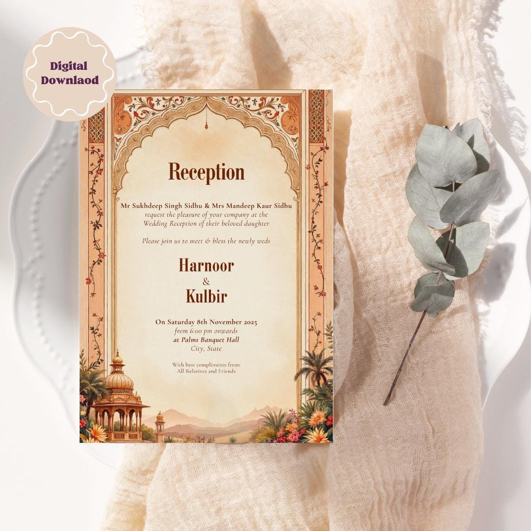 Sikh Royal Wedding Invite Bundle | Custom Punjabi Invitation | Traditional  Palace Design | Anand Karaj, Mehndi, \u0026 More | Editable Download - Etsy, image size:1080x1080