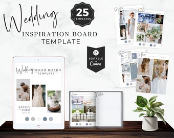 Wedding Inspiration Board Template: Canva Mood Board (Digital Download)
