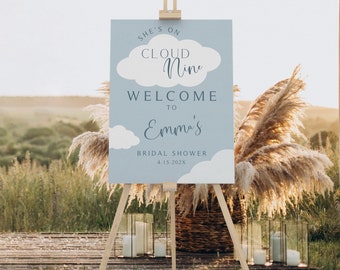 Cloud Nine Bridal Shower Welcome Sign: Editable Template (Digital Download)