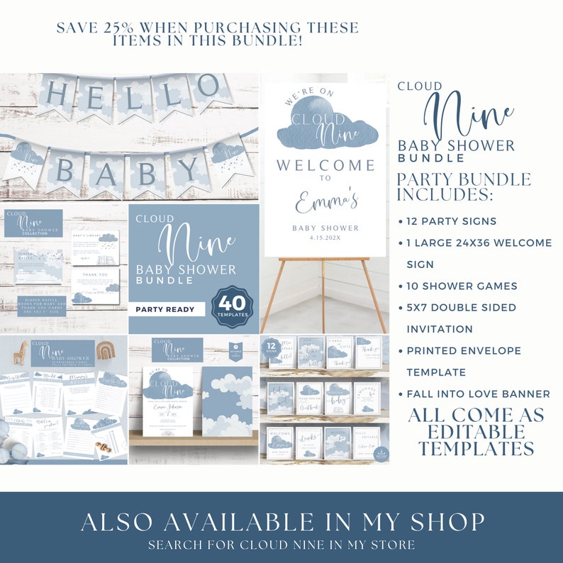 Bottle Chug Shower Sign Cloud Nine, Instant Download, Heaven Sent, Baby ...