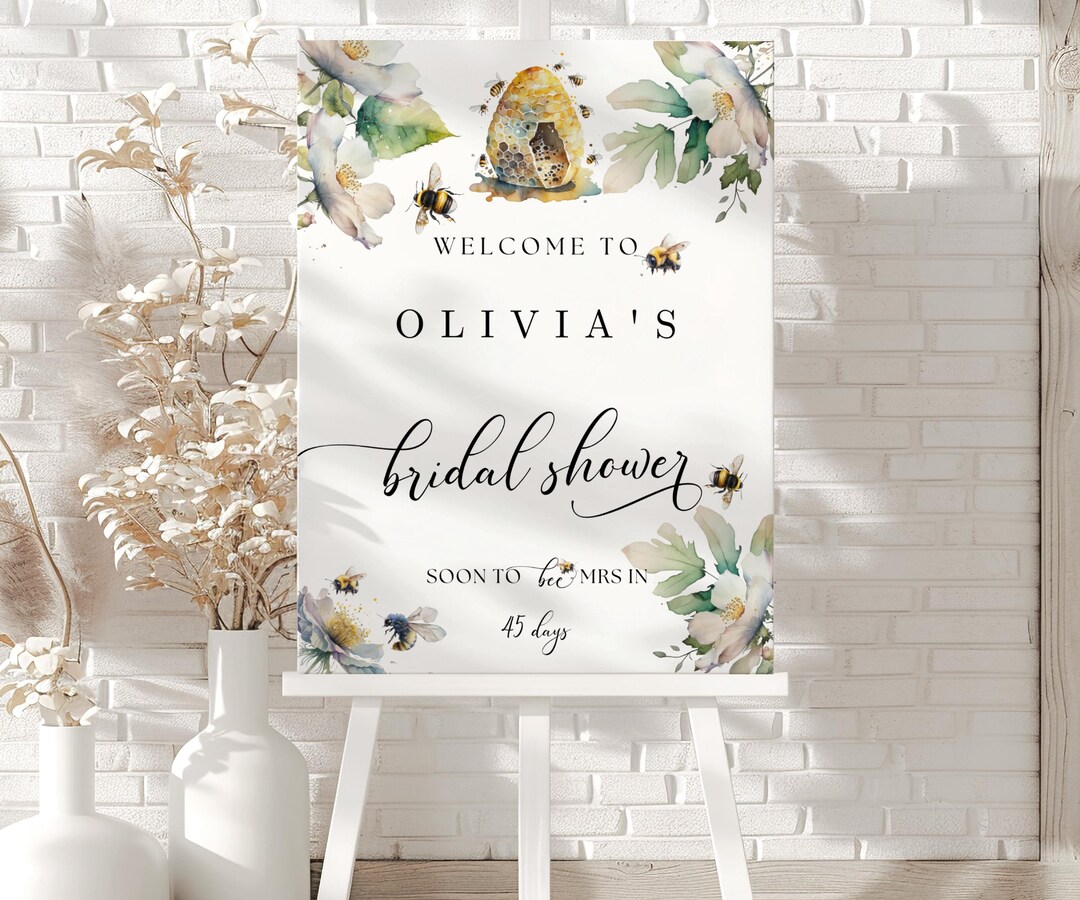 Bride to BEE Bridal Shower Sign, Bridal Welcome Shower, Meant to BEE ...